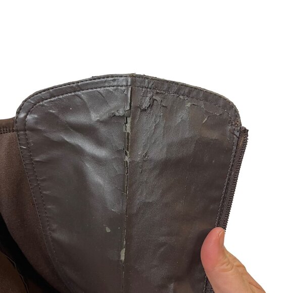 Franco Sarto boots women's 6 brown leather Marielle round toe side zip - Picture 13 of 13